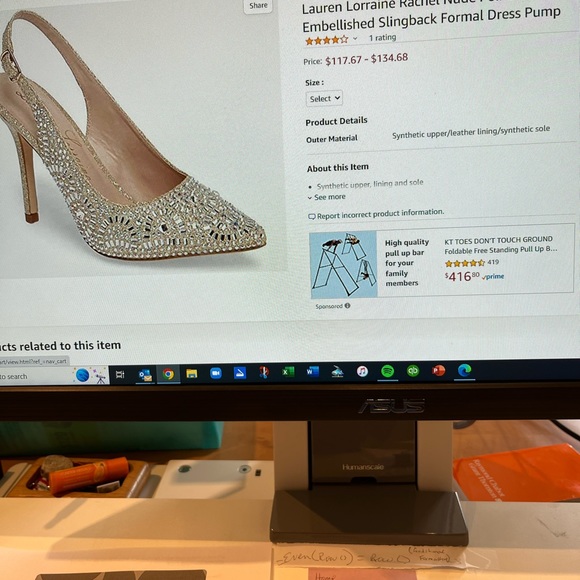 Size 7 brand  new Lauren Lorraine sparkly silver sling back - Picture 2 of 6